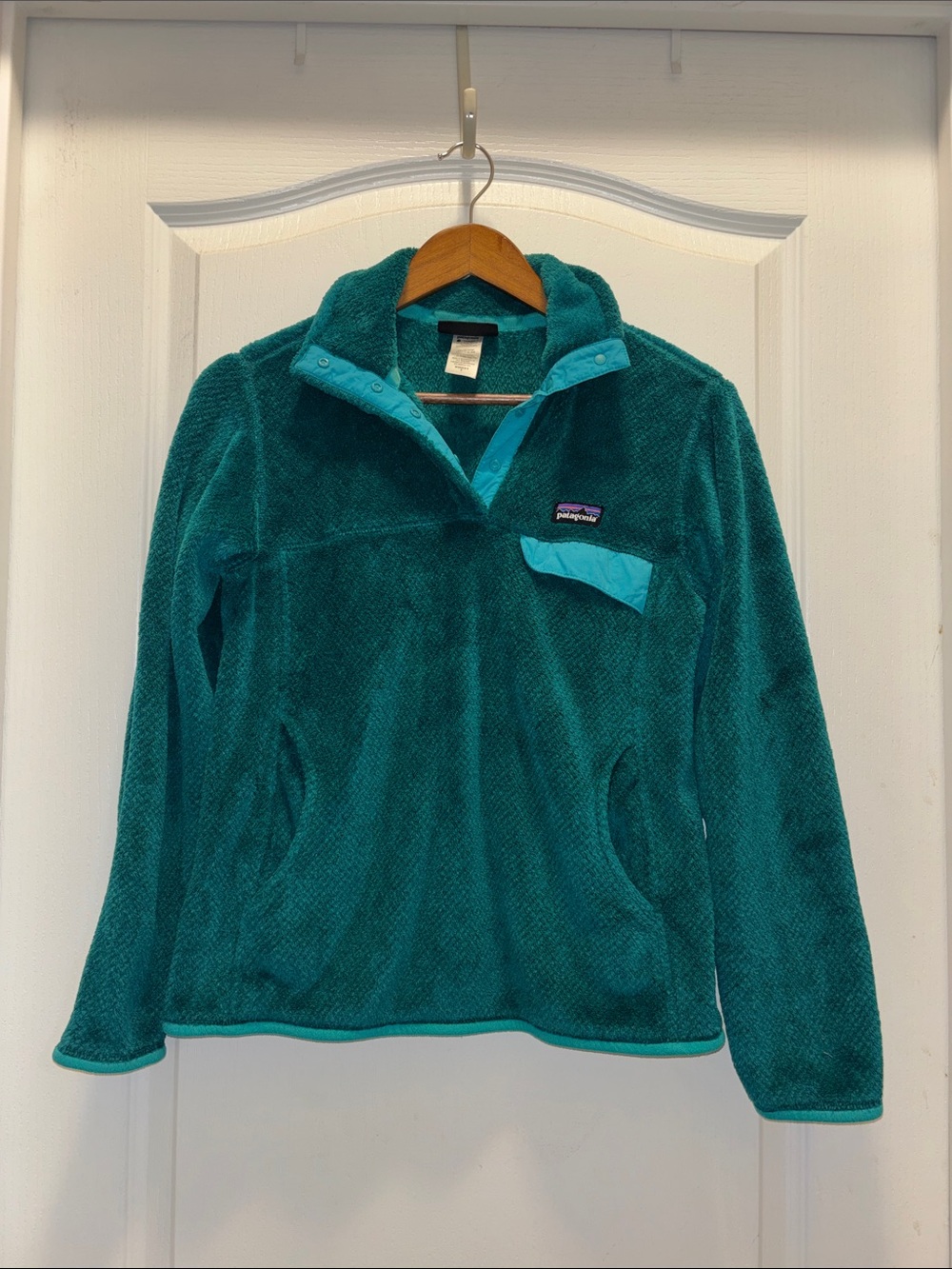 Patagonia Women’s Re-Tool Snap-T Fleece Pullover Teal Green Small